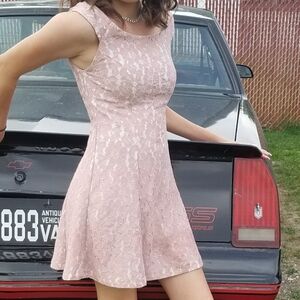 Roxberi Pink Crochet Lace Off The Shoulder Dress Size Junior's XS